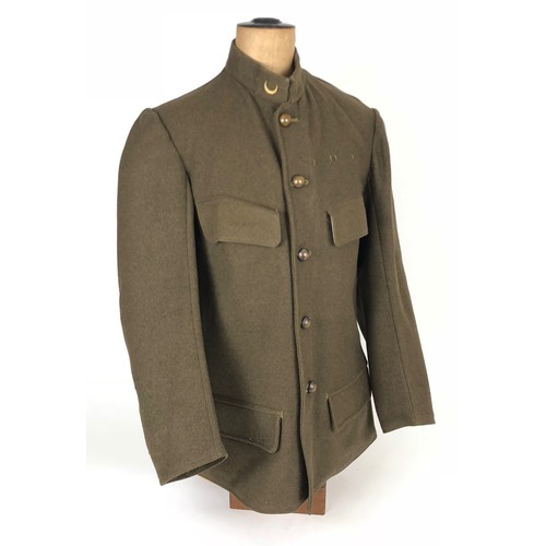 415 - French short khaki tunic probably of a French North African unit. Good scarce example, the collar re... 