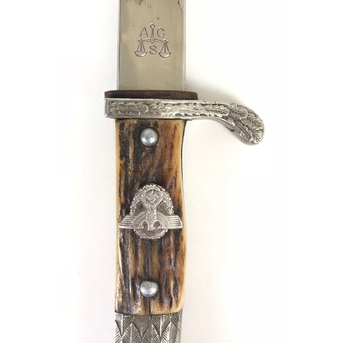 449 - German Third Reich Police Bayonet by ALCOSO (Alexander Coppel, Solingen). A good 33 cm blade example... 