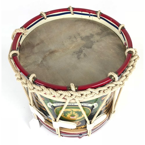 388 - The Royal Scots Greys (2nd Dragoons) Regimental Side Drum.  A fine rope tension display example. The... 