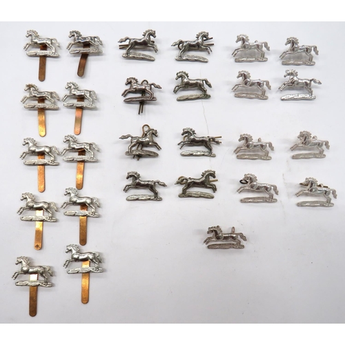 119 - 27 x Northamptonshire Yeomanry Cap Badges10 x white metal horse on slider, all with maker details ..... 