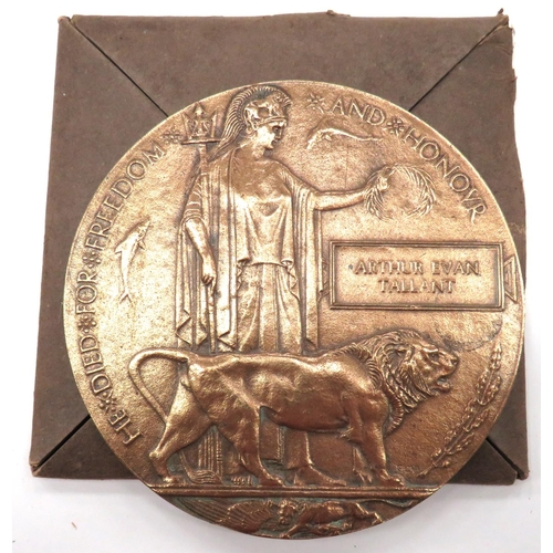 134 - WW1 Casualty Death Plaque 
bronzed 