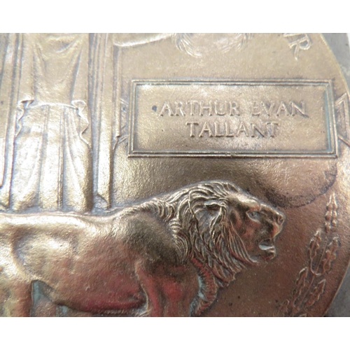 134 - WW1 Casualty Death Plaque 
bronzed 