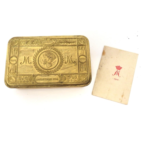 150 - 1914 Princess Mary's Christmas Box And Contents
brass, Christmas 1914 box complete with tobacco and ... 