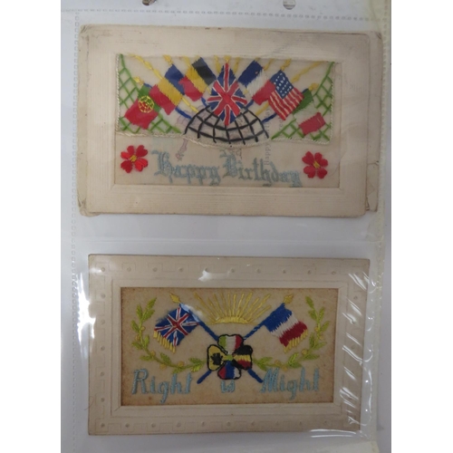 172 - 60+ WW1 And Later Silk Embroidery Postcards
good selection including Greetings From France ... Happy... 