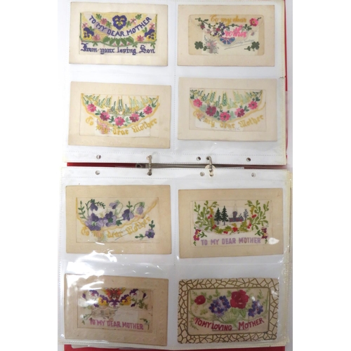 172 - 60+ WW1 And Later Silk Embroidery Postcards
good selection including Greetings From France ... Happy... 