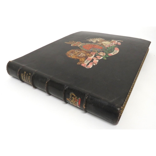 173 - L'Armee Allemande 1890
leather bound book.  The front with painted Victorian coat of arms.  Interior... 