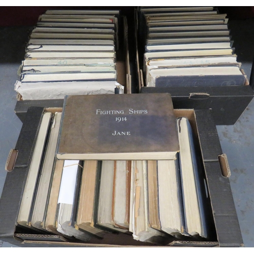 176 - Quantity of Janes Fighting Ships Booksincluding 1906 , 1909 , 1911 , 1914 , 1920-1945 with a few dat... 