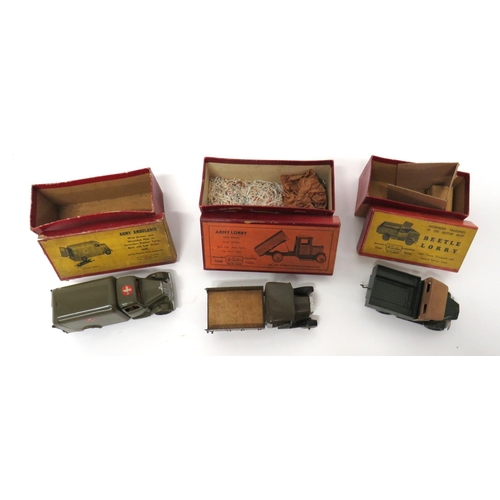 179 - Three W Britain Boxed Military Transport Vehicles
consisting boxed number 1334 Army lorry (with driv... 