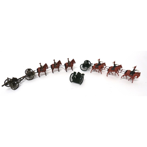 183 - Two W Britain Royal Horse/Field Artillery Gun Limber Sets
consisting set of six horses with drivers ... 