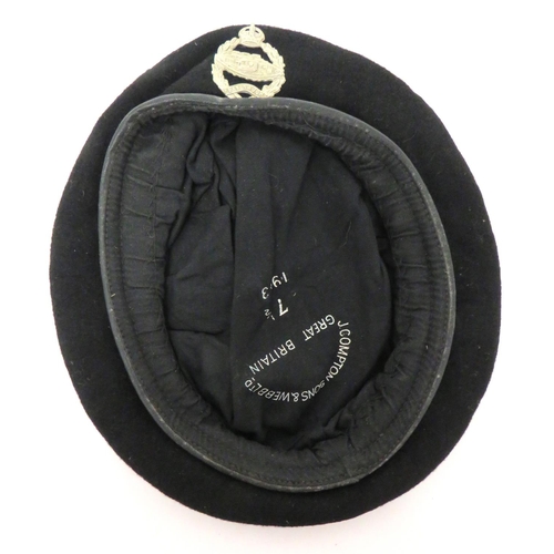 203 - WW2 Dated Royal Tank Corps Black Beret
black woollen beret.  Lower leatherette sweatband.  ... 