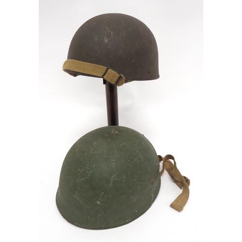 210 - Late War Armoured Troops Steel Helmet
brown, rough finish shell.  Black treated linen liner. &n... 