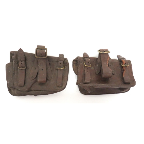 216 - Pair Of 1914 Pattern Leather Ammunition Pouches
rectangular, brown grained leather pouches.  To... 