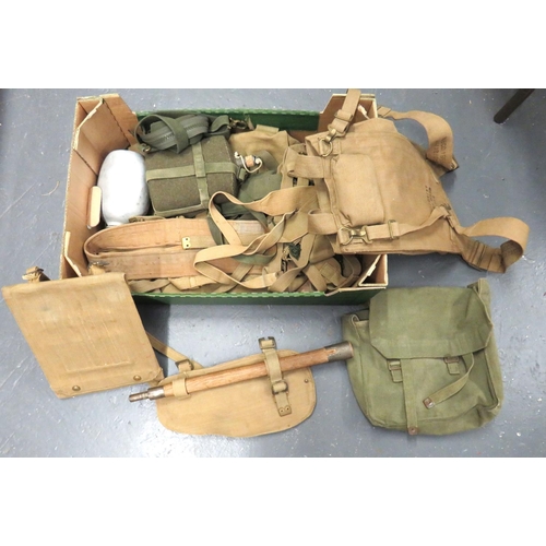 221 - Selection Of 1937 Pattern Webbing Equipment
including map case ... Entrenching tool in canvas carrie... 