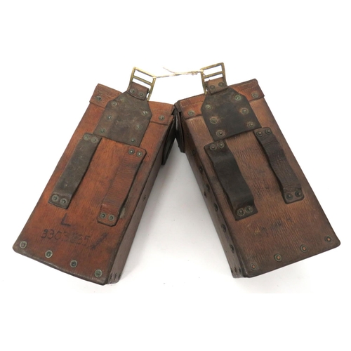 232 - Set Of 1939 Pattern Leather Equipment
consisting pair of brown grained, faced fibreboard, rectangula... 