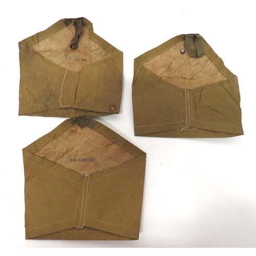 233 - Three WW2 Unused Gas Arm Brassards
tan/khaki green armbands.  Top braid fixing.  Internal ... 