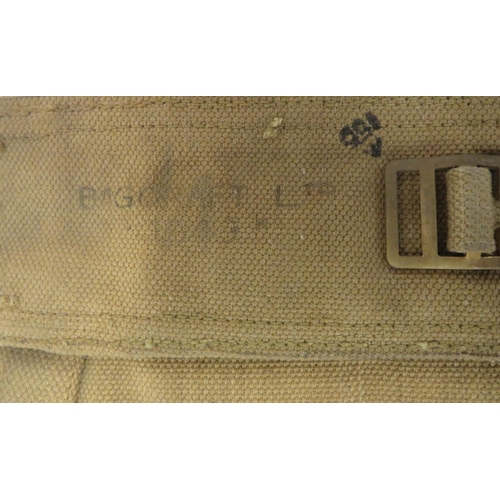 250 - Three WW2 Webbing Mortar Ammunition Transit Bags
khaki webbing, cylinder tubes.  The rear with ... 