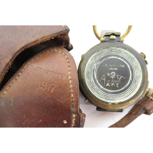 269 - WW1 Dated Compass And Binoculars
consisting brass Verners Patent compass with hinged top lid.  ... 