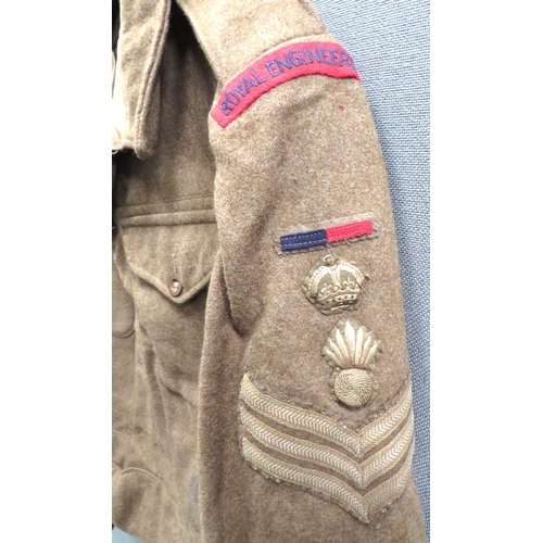 280 - WW2 1940 Pattern Royal Engineers Battle Dress Jacket
khaki woollen, single breasted, closed collar, ... 