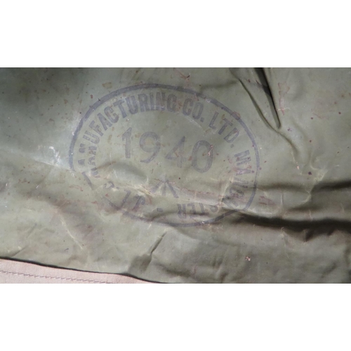 300 - Scarce 1940 Dated Anti Gas Over Trousers
light tan, rubber backed cotton, wide leg trousers.  W... 