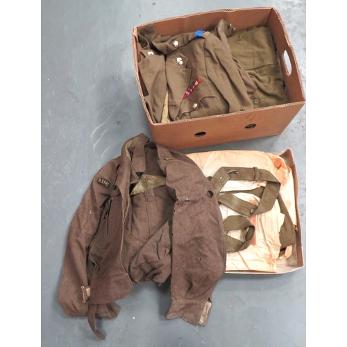 318 - Quantity Of Various Uniform Items
including WW2 Canadian, 1937 pattern converted, open collar, battl... 