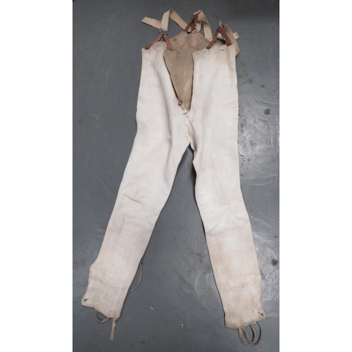 326 - Pair Of Royal Horse Guards Buff Leather Breeches
white buff leather breeches with narrow lower secti... 