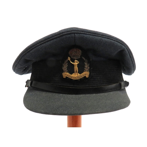 341 - WW2 Observer Corps Officer's Service Dress Cap
blue grey crown, body and stiffened peak.  Black... 