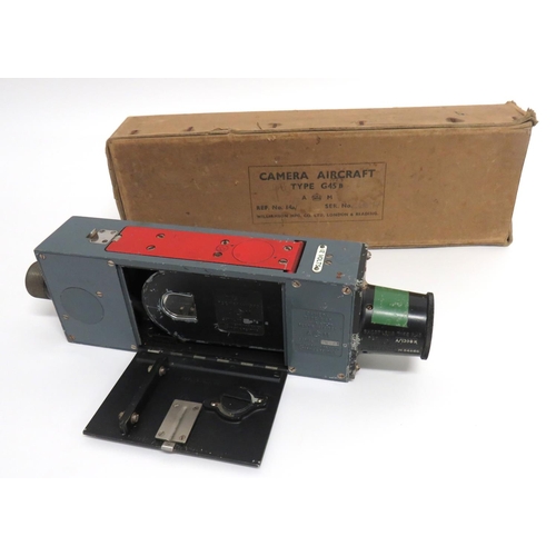 343 - RAF WW2 Pattern Type G45 Gun Camera
grey painted, rectangular box with front extended lens.  Si... 