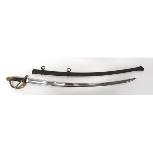 352 - 1822 Pattern European Light Cavalry Sword
35 3/4 inch, single edged, slightly curved blade with larg... 