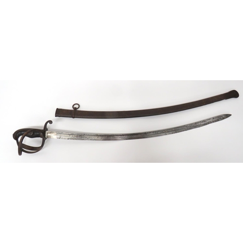 371 - Scarce 19th Century Royal Engineers Driver's Sword
34 3/4 inch, single edged, curved blade.  Wi... 