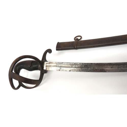 371 - Scarce 19th Century Royal Engineers Driver's Sword
34 3/4 inch, single edged, curved blade.  Wi... 