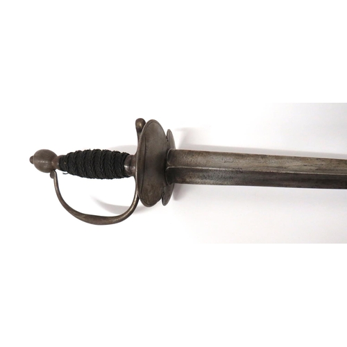 373 - 18th Century English Small Sword
27 3/4 inch, hollow ground, trefoil blade swelling towards the hilt... 