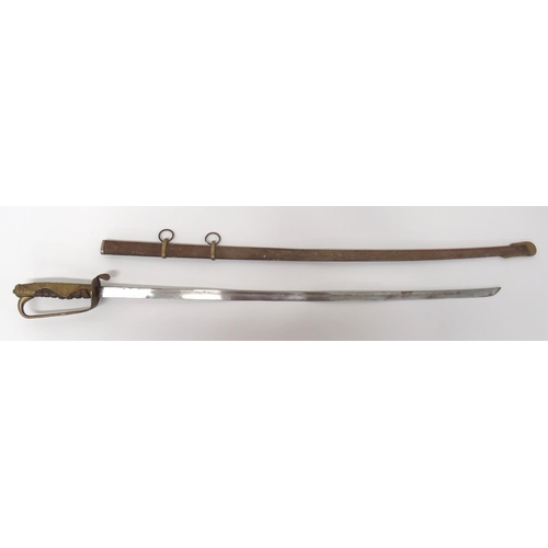 374 - Mid 20th Century Japanese Army/Police Parade Sword
29 1/2 inch, single edged blade with narrow fulle... 