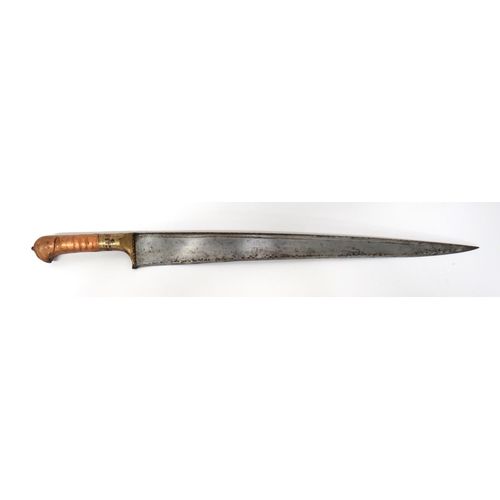 375 - 19th Century Northern Indian Khyber Knife
19 inch, single edged, T section blade widening towards th... 