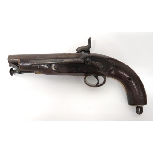 379 - 1839 Pattern Percussion Sea Service Pistol
25 bore, 6 inch, smoothbore barrel.  Breech with var... 