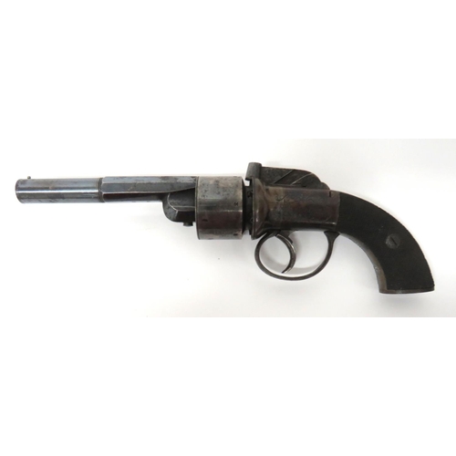 382 - Mid 19th Century Percussion Pepperbox Transitional Revolver
80 bore, 4 3/4 inch, blued, part octagon... 