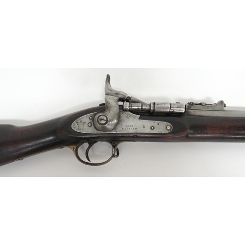 395 - British Enfield Snider Patent Rifle
.577, 36 1/2 inch, rifled barrel.  Front blade sight.  ... 