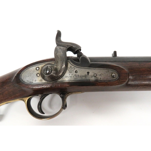 396 - British 1842 Pattern Cavalry Carbine
.650 carbine, 20 inch, smoothbore barrel.  Front blade sig... 