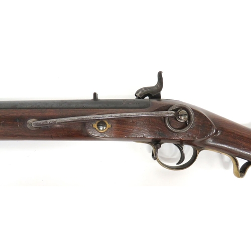 396 - British 1842 Pattern Cavalry Carbine
.650 carbine, 20 inch, smoothbore barrel.  Front blade sig... 