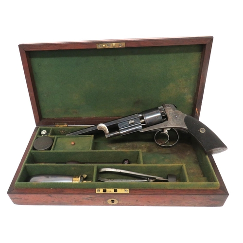 402 - Fine Mid 19th Century Joseph Bentley Pattern Cased Percussion Revolver
54 bore, 7 inch, blued, rifle... 