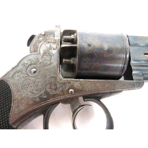 402 - Fine Mid 19th Century Joseph Bentley Pattern Cased Percussion Revolver
54 bore, 7 inch, blued, rifle... 