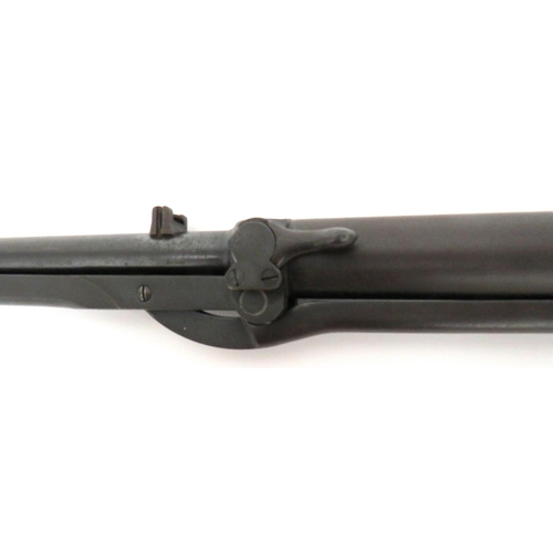 412 - Pre War BSA Underlever Air Rifle
.177, 19 inch, fixed barrel.  Rear, adjustable sight.  Under barrel... 