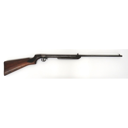 413 - Pre War BSA Air Rifle
.177, 18 1/2 inch, hinged barrel.  Front blade sight.  Rear adjustab... 