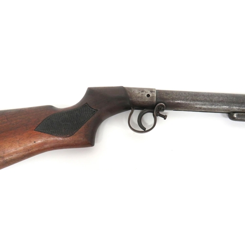 413 - Pre War BSA Air Rifle
.177, 18 1/2 inch, hinged barrel.  Front blade sight.  Rear adjustab... 