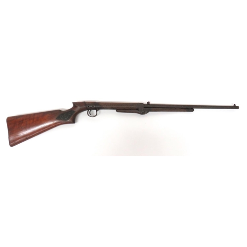 418 - Pre War BSA Air Rifle
.177, 17 inch, fixed barrel.  Front blade sight.  Rear dial adjusting sight.  ... 