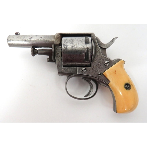 422 - Deactivated Belgian Pocket Revolver
.32, 2 1/4 inch barrel.  Front blade sight.  Central c... 