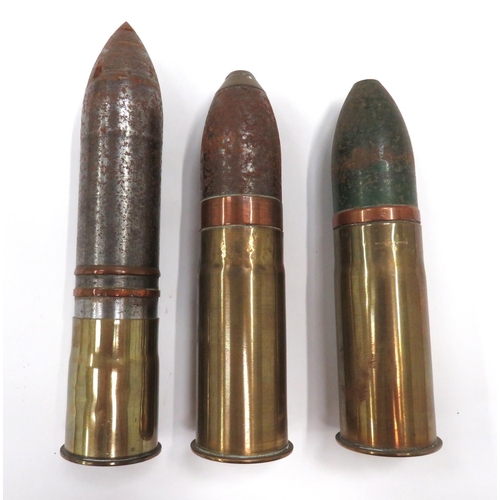 433 - Three WW1 Inert German Shells
consisting 2 x 37 mm, brass, German cases dated 1903 & 1915.  Both... 