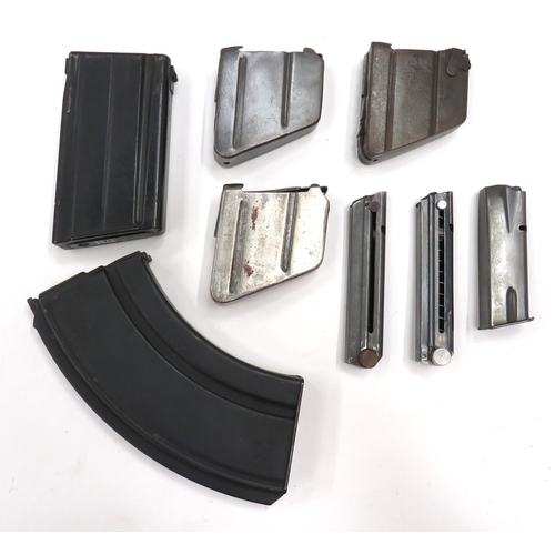 448 - 8 x Various Magazines
including 2 x Luger ... Browning Hi Power ... 3 x SMLE/No 4 .... Bren ... SLR.... 