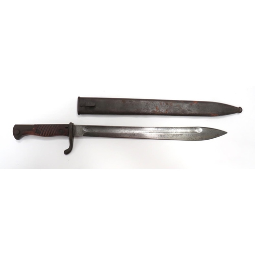 466 - Imperial German G98 Mauser Butcher Bayonet
14 1/2 inch, single edged blade widening towards the poin... 