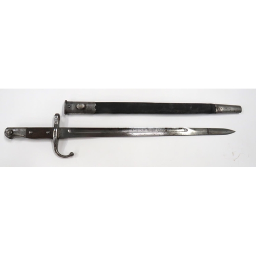 476 - Turkish M1890 Mauser Bayonet
18 1/4 inch, single edged blade with back edge sharpened point.  N... 