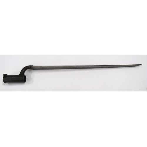 480 - British M1842 Lovells Catch Socket Bayonet
17 1/2 inch, triangular form blade.  Flat face and h... 